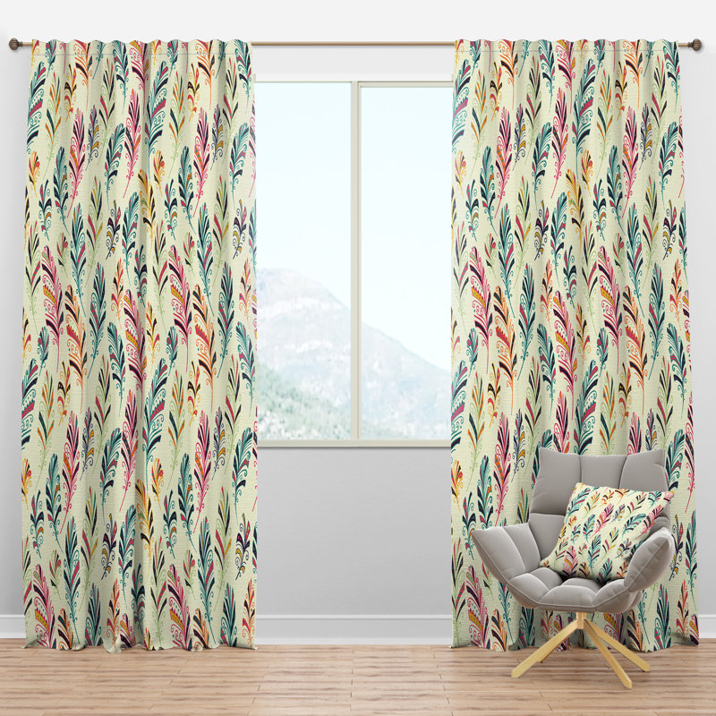 Panneau de rideau simple semi-diaphane avec passe-tringle Southwestern Dream Catcher, l 52 po x L 120 po
