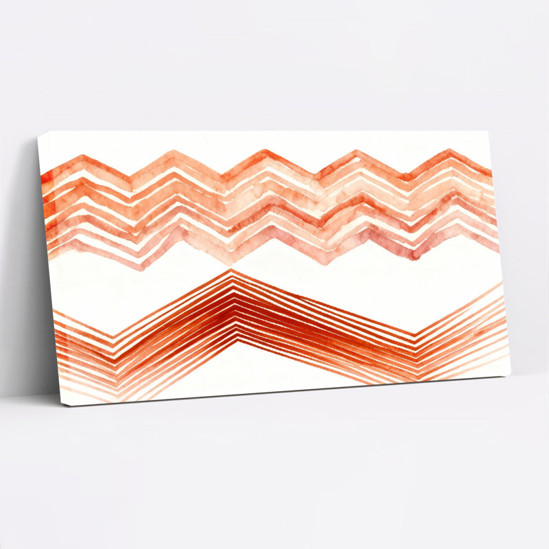 Ensemble de 1 tableau sur toile tendue à motif chevron aquarelle, H 12 po x l 36 po