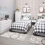Commode double 6 tiroirs l 47,5 po Mcclarrie, large commode pour chambre à coucher, rangement pour vêtements et rangement, l 47,5 po x H 26,85 po x P 15,5 po, boutons blancs en acrylique-365995272