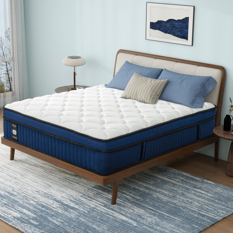 12'' /14'' Hybrid Mattress With Cooling Memory Foam And Pocket Springs Mattress In A Box, Plush Comfort Level, Full, 12"