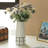 Set Of 7" And 9.5" High Ceramic Modern Painted Grid Tapered Flower Table Vases, Black And White, Elegant Decorative Accent For Living Room, Bedroom, Office, Entryway, Or Dining Area Décor