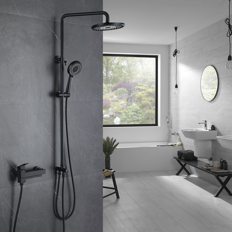 Complete Shower System, Matte Black