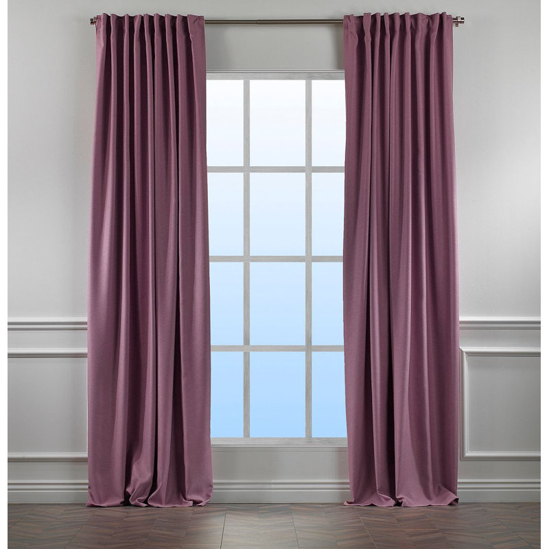 Blackout Single Curtain Panel, 130cm Width x 265cm Drop, Rose pink
