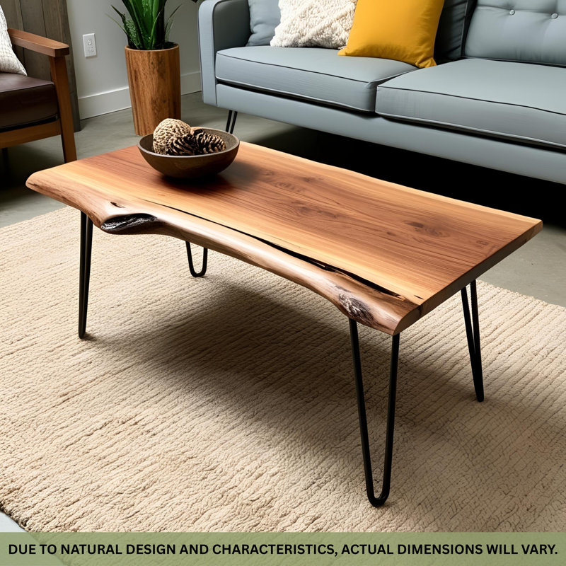 Solid Wood Four Leg Coffee Table, H46 x L106.6 x W81cm