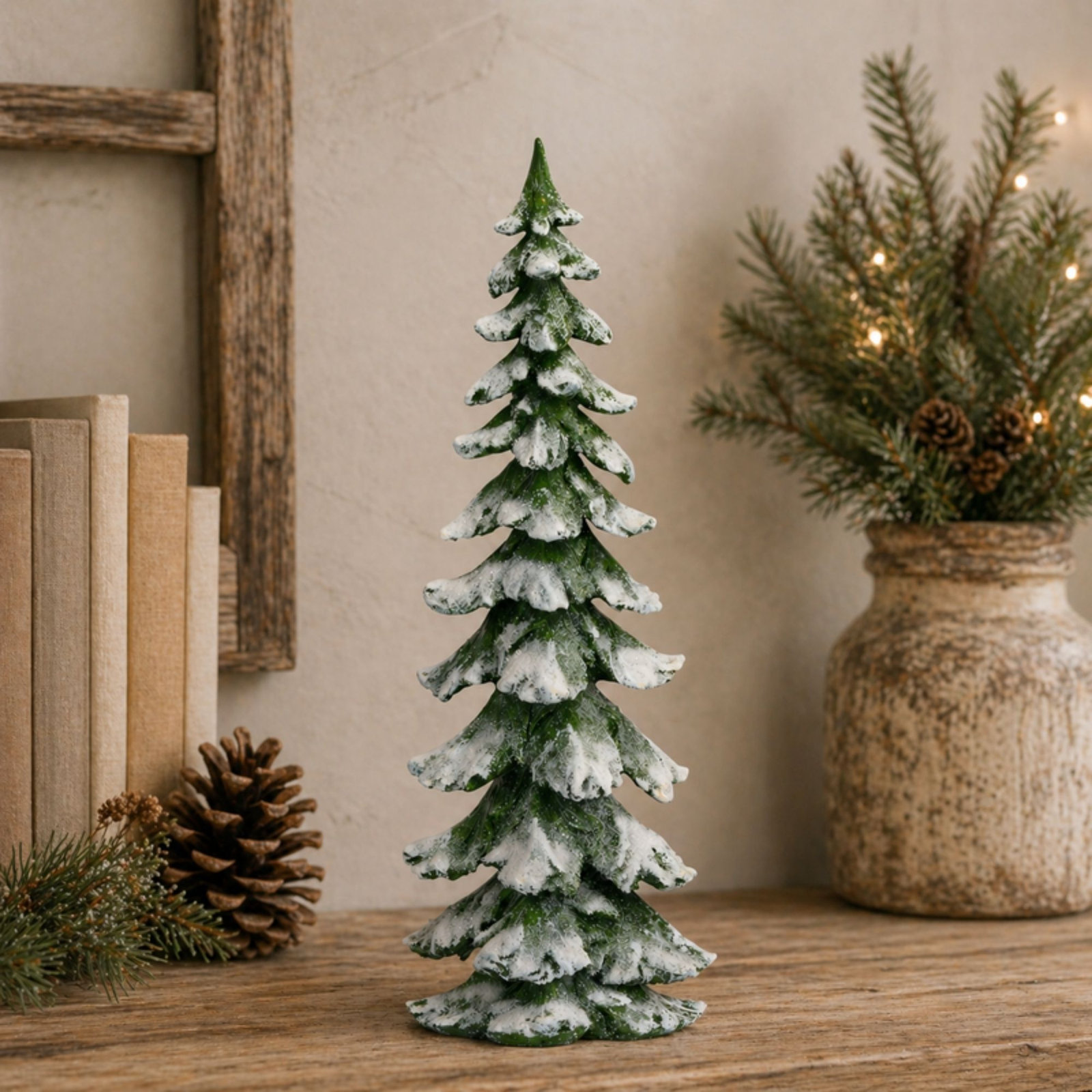 Resin Tabletop Christmas Tree, Green, 26" H x 9" W x 7" D