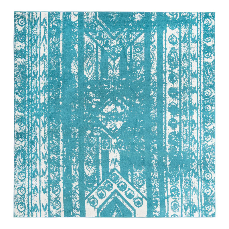 Geometric Indoor Rug, Square 9'10"