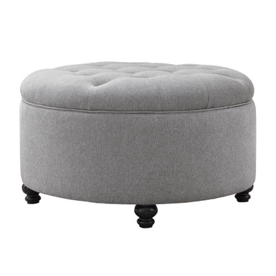 Daquasha 30" Wide Tufted Round Cocktail with Storage