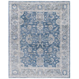 Oriental Hand-Knotted Blue / Grey Area Rug