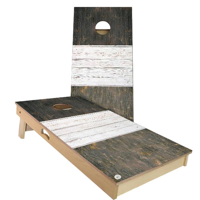 Slick Woody's Cornhole Co Solid Wood Foldable Cornhole Set with Carrying Case, Grey, Ireland