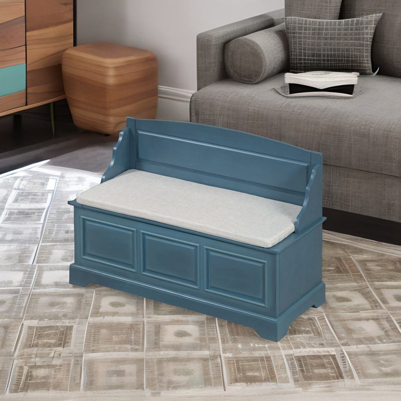 Retro Shoe Storage Bench, Navy