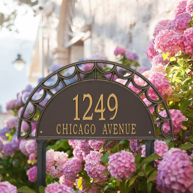 Plaque d'adresse sur 2 lignes Signature Series, Or, Oui, Bronze