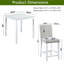 Ensemble de salle à manger carré à hauteur de comptoir avec 4 chaises rembourrées, plateau de table en faux grain de bois, structure en bois massif, gris classique, 5 pièces