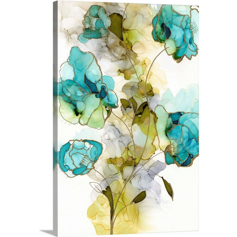 « Flower faces II » par Jennifer Goldberger, reproduction d’art sur toile, Toile tendue, H 30 po x l 20 po x P 1,25 po