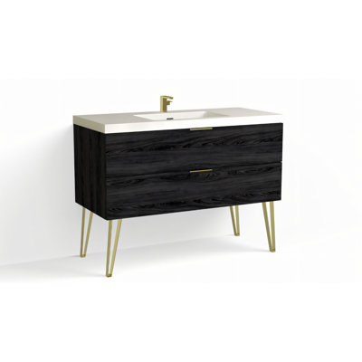 Avila 48" W Freestanding Single Bathroom Vanity with Dawson Leg