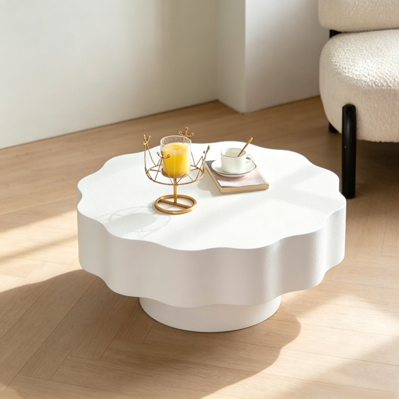 Table basse 31,5 po Modern Cloud Round, White
