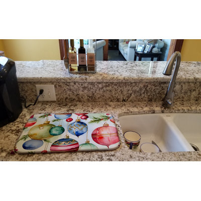 Christmas Ornaments Dish Drying Mat