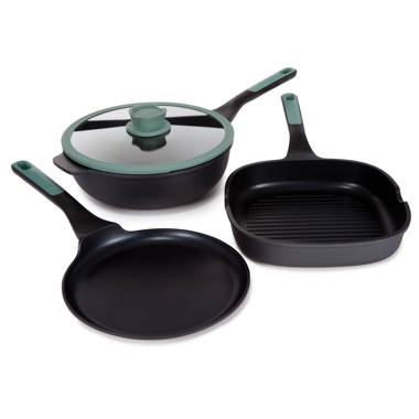 BergHOFF Sage Non-Stick Aluminum 7pc Cookware Set with Glass Lid
