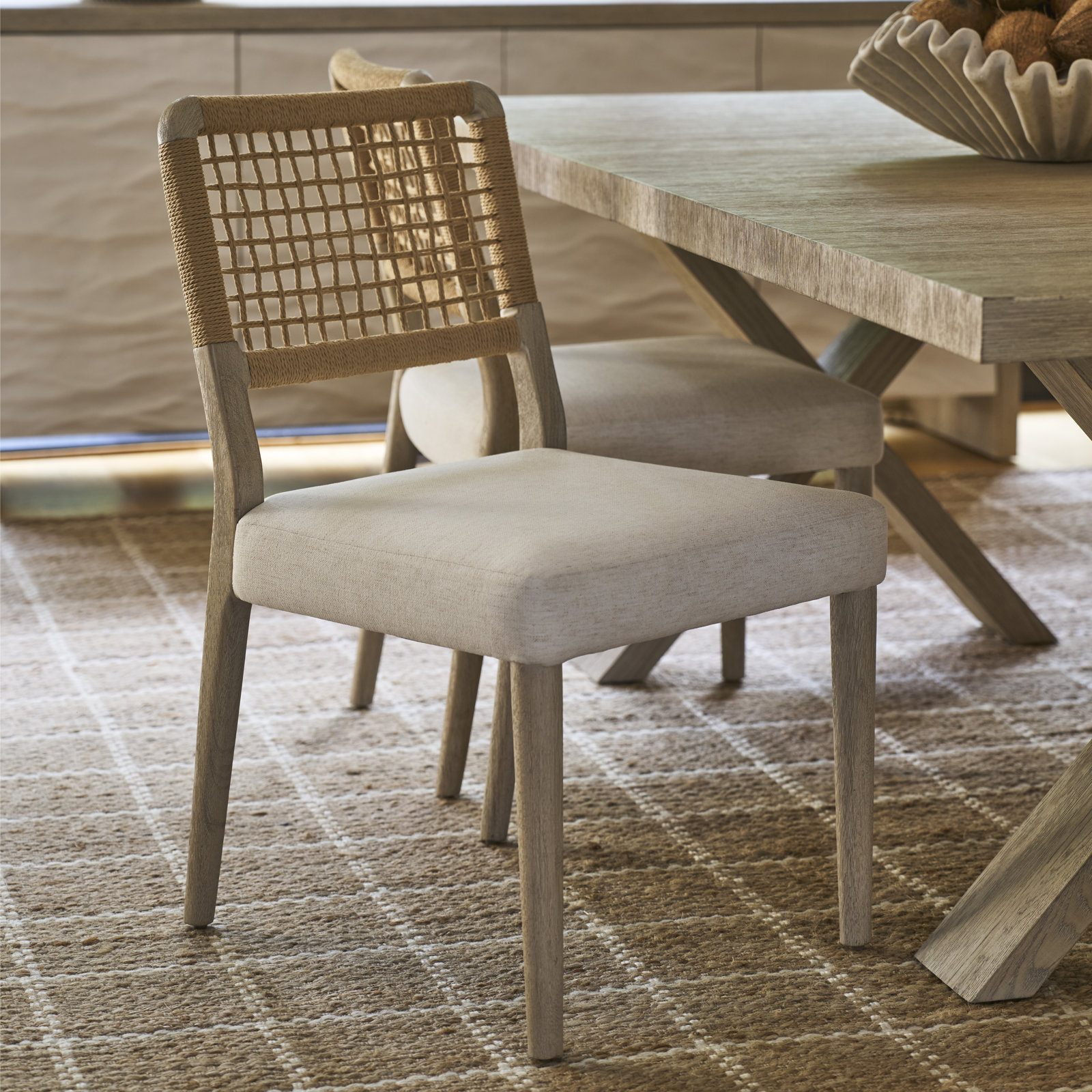 Queensland Oak Dining Chair, Tan