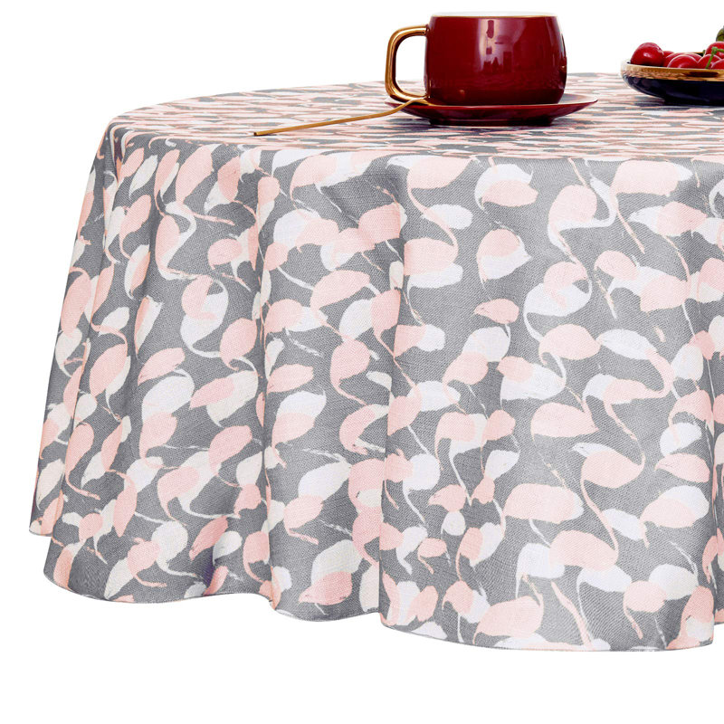 Faux Linen Water and Spill Resistant Tablecloths, Gray