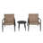 Modern Outdoor Chat Set: 2 PE Rattan Chairs + Black Steel & Tempered Glass Side Table – Durable & Stylish