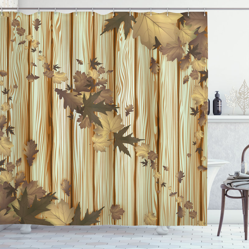 Ensemble de rideau de douche et crochets Autumn, H 69 po x l 84 po, Terre pâle