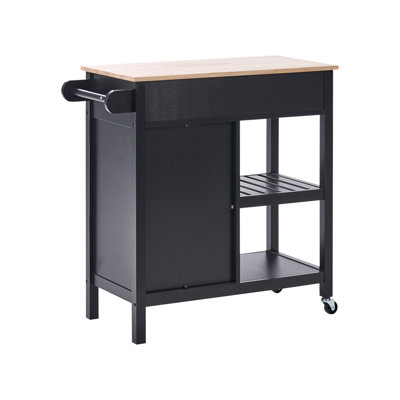 Solid Wood Top Kitchen Cart