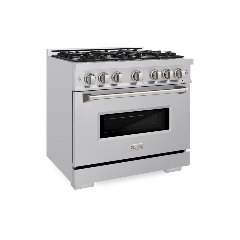ZLINE 36 in. 5.2 cu. ft. Classic Gas Range with 6 Burner Cooktop and Convection Gas Oven in Stainless Steel (CGR36)