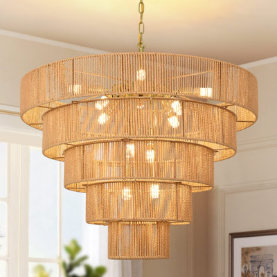 Luminaire de lustre en rotin Boho