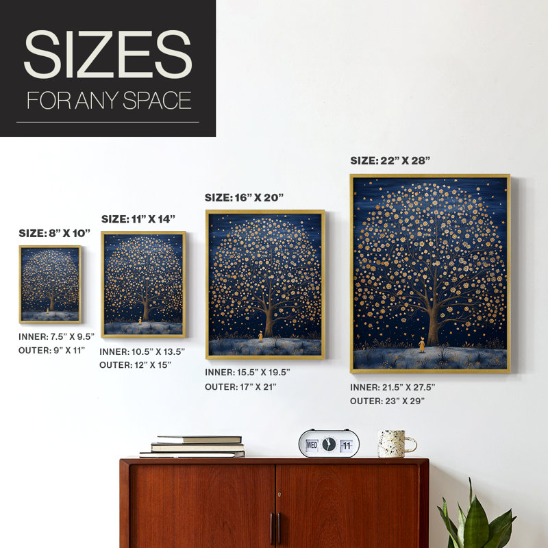 LANDSCAPES Series CCXLVIII  -Premium Framed Print -Ready to Hang - No Nails Required, Gold, 11" H x 9'' W