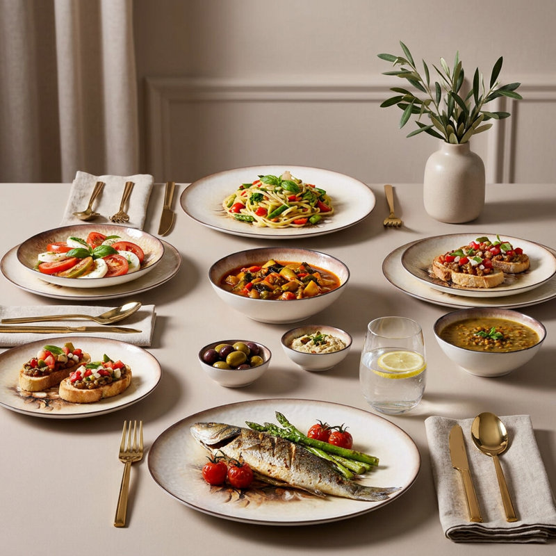 Service de table en porcelaine rétro pivoine et os crème (service de 26 pièces pour 6 personnes)