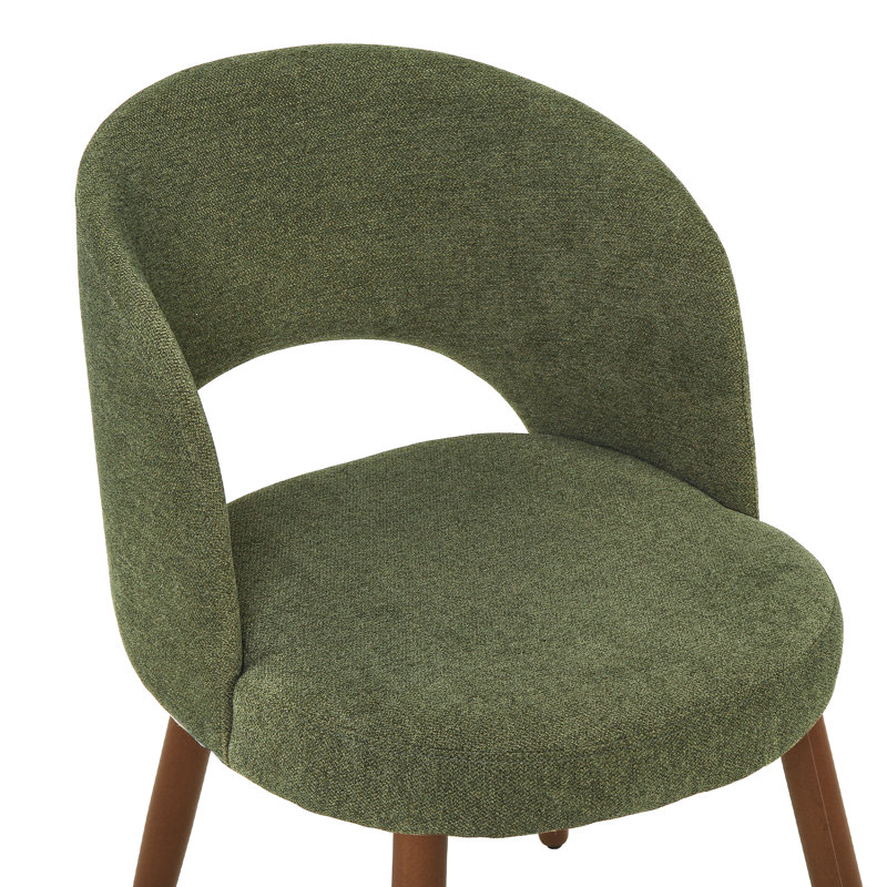 Katherine Upholstered Back Side Dining Chair, Chenille Green, 4