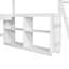 Lit mezzanine double avec bureau en U, tiroirs et tablettes de rangement, blanc-248326639-248326624