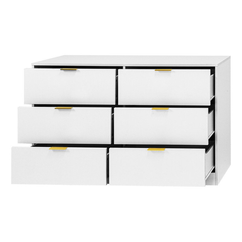 Commode à 6 tiroirs Modern, Blanc