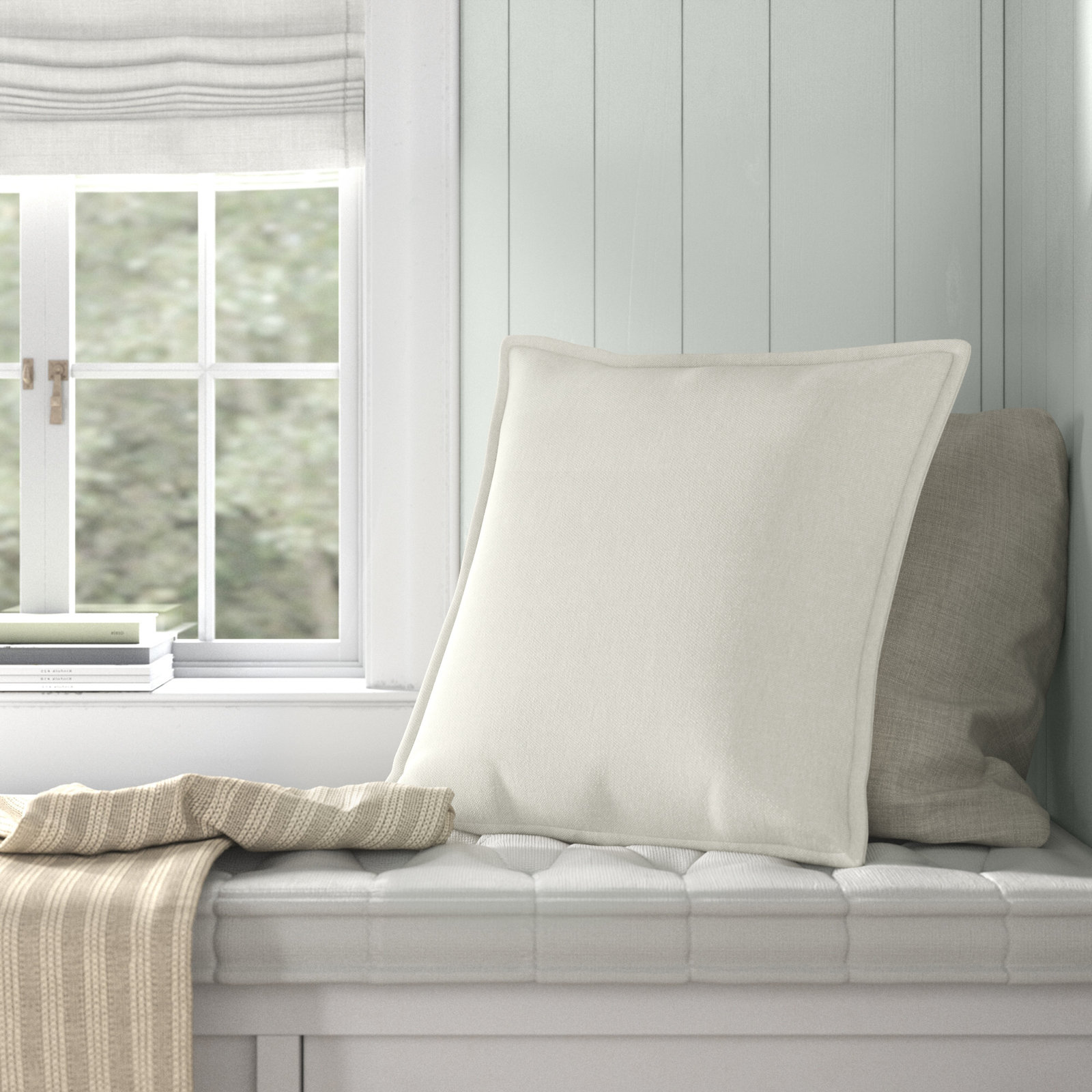 Avey 22" x 22" Linen Pillow Cover, Down
