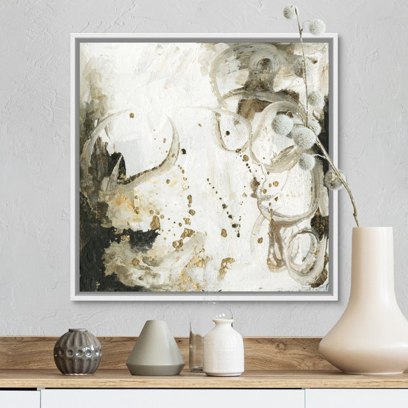 «Friendship I» par Joyce Combs - reproduction d'art sur toile, Cadre flottant blanc, H 18 po x l 18 po x P 1,75 po