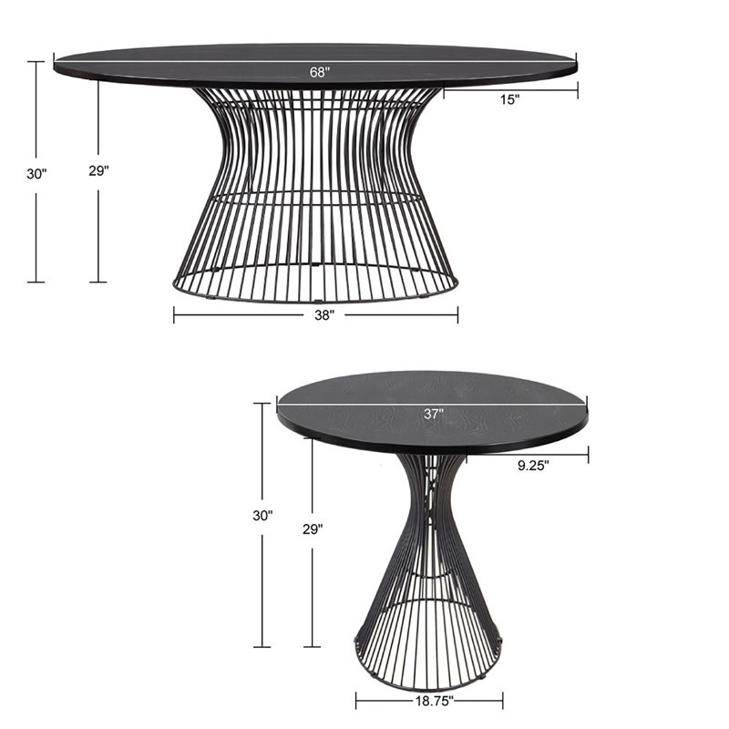 Latitude Run® Sotelo Elegant Oval Essence Dining Table, Black