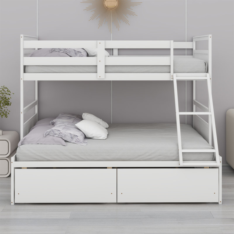 Lit superposé avec rangement, Blanc