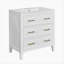 60'' Bathroom Vanity with Ceramic Sink Combo, Free Standing Single Vanity Set with 3 Drawers, Solid Wood Frame Bathroom Storage Cabinet, White-1034220599