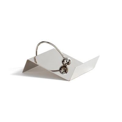 Sleek Polished Nickel Cocktail Napkin Holder