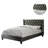 Contemporary Bedroom Full Bed In Silver Faux Leather Upholstery With Headboard Upholstered For Bedroom, Modern Style