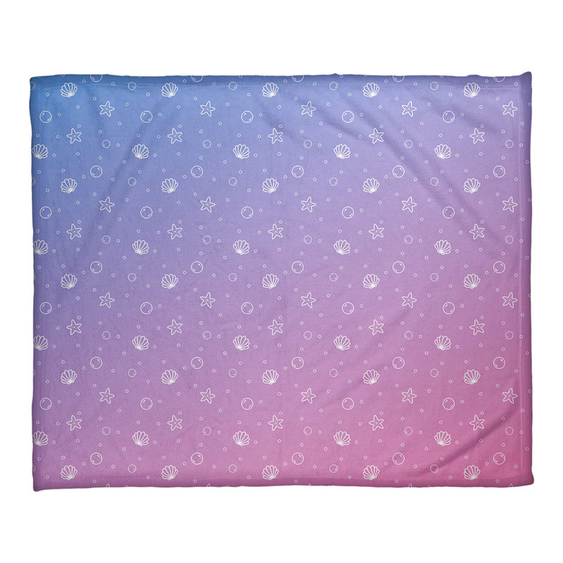 Couverture Katelyn Elizabeth Seashell, l 52,5 po x L 62,5 po, Rose / Mauve