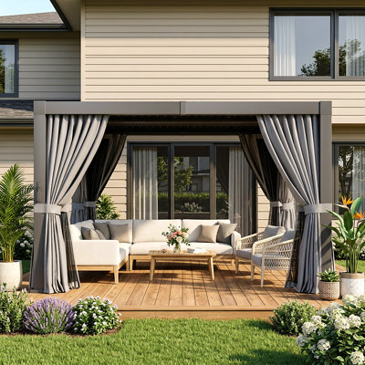JolyDale 12 Ft. W x 10 Ft. DOutdoor Pergola, Louvered Pergola, Aluminum Pergola for Patio