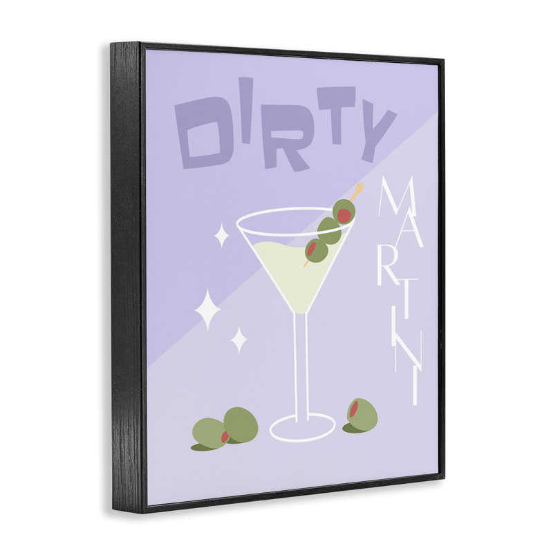 «Dirty Martini», estampe numérique par Anna Quach, Giclée encadrée noir minuit, H 14 po x l 11 po