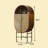 33.46"Simple brown solid wood storage wine cabinet