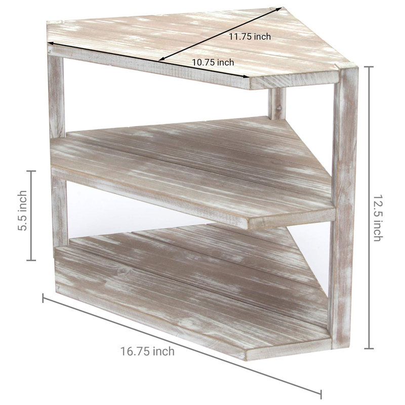 Étagère de coin en bois à 3 niveaux