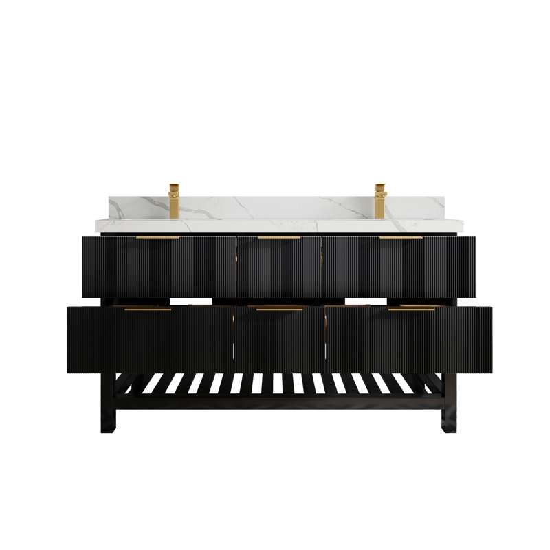 60'' Double Bathroom Vanity with Quartz Top
