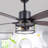 46" Industrial Black Caged Ceiling Fan with Light Kit and Remote Control 6-speed Reversible for Living Room DC Motor-146498428