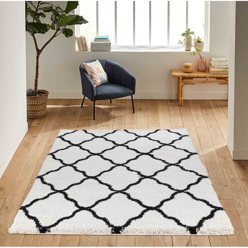 Jemnice Geometric Shag Area Rug, Rectangle 160 x 230cm