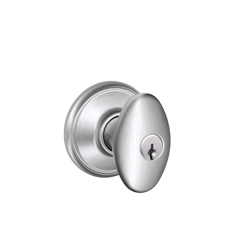Siena Knob Keyed Entry Lock, Satin Chrome