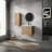 Modern Wall-Mounted Bathroom Vanity With Sink And Side Storage Cabinet